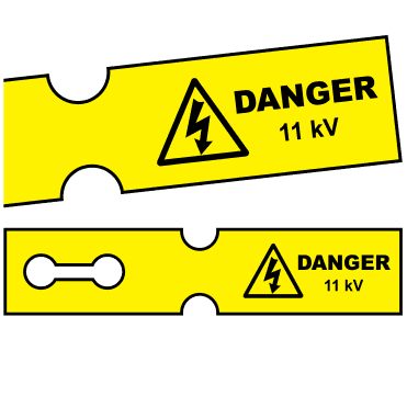 Tuff Tag Danger 11000 Volts - Voltage Labels for Harsh Environments