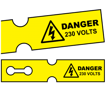 Tuff Tag Danger 230 Volts - Voltage Labels for Harsh Environments