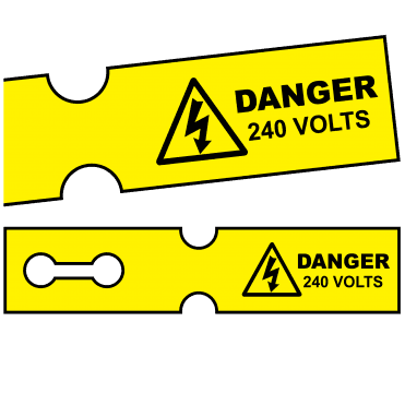 Tuff Tag Danger 240 Volts - Voltage Labels for Harsh Environments