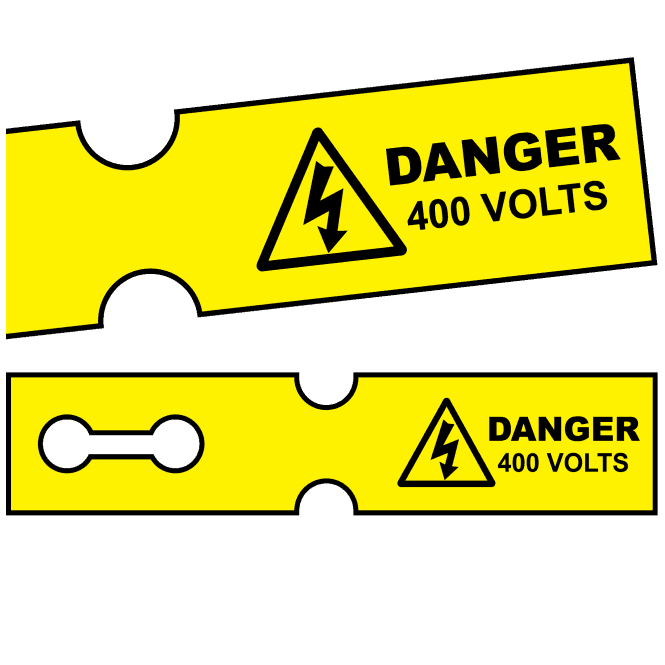 Tuff Tag Danger 400 Volts - Voltage Labels for Harsh Environments
