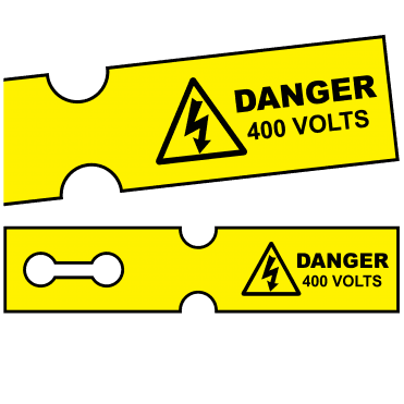 Tuff Tag Danger 400 Volts - Voltage Labels for Harsh Environments
