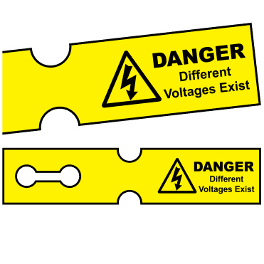 Tuff Tag Danger Different Voltages Exist - Voltage Labels for Harsh Environments