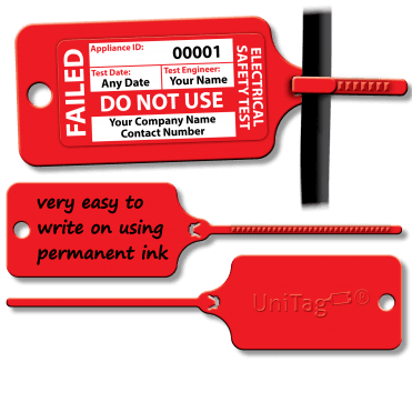 UniTag® Rigid Plastic Self Ties in Red, (Labels not included)