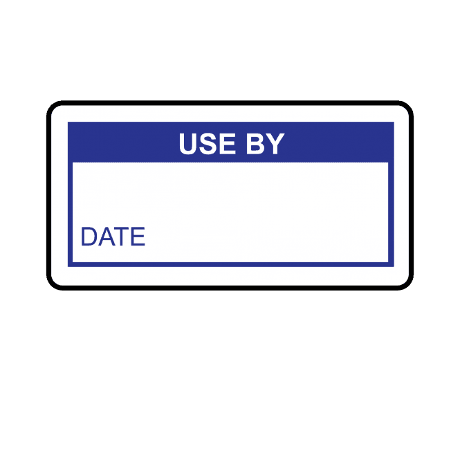 Use By Labels in Blue