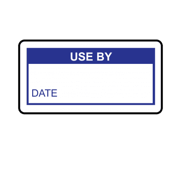 Use By Labels in Blue