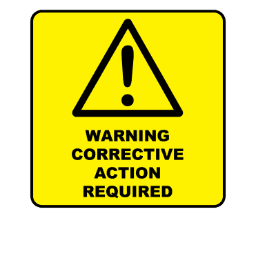 Warning Corrective Action Required Labels