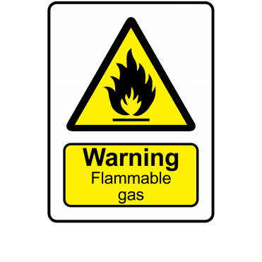 Warning Flammable Gas - Danger & Warning Labels